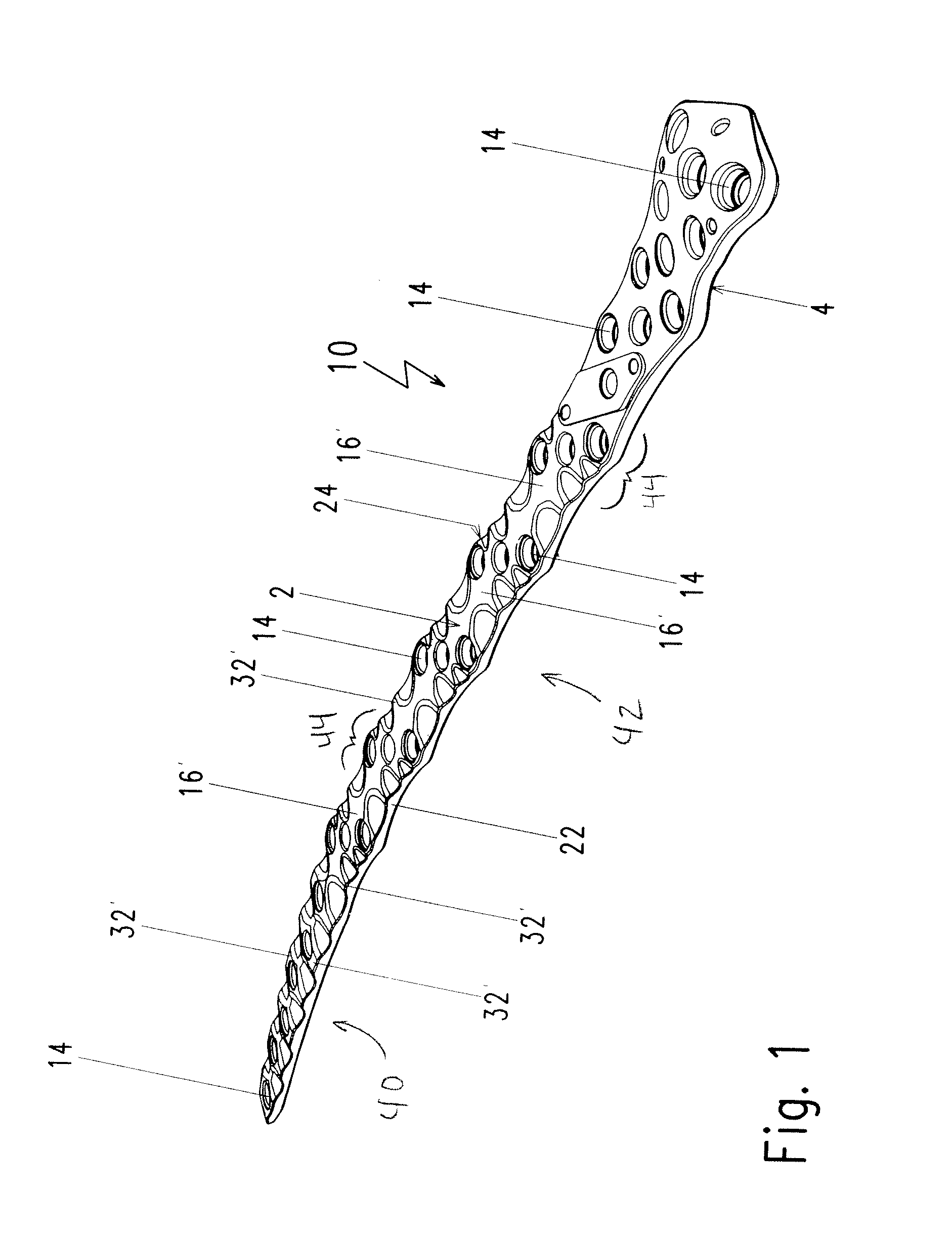 Plate for the treatment of bone fractures