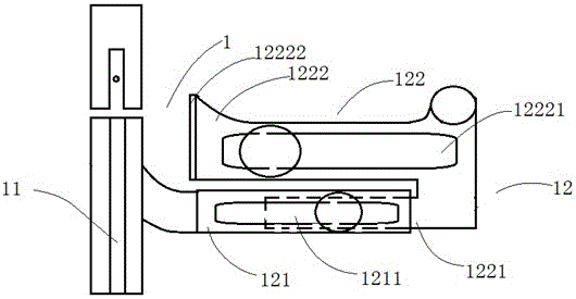 Automatic guiding traveling mechanism used in process of sewing front fly