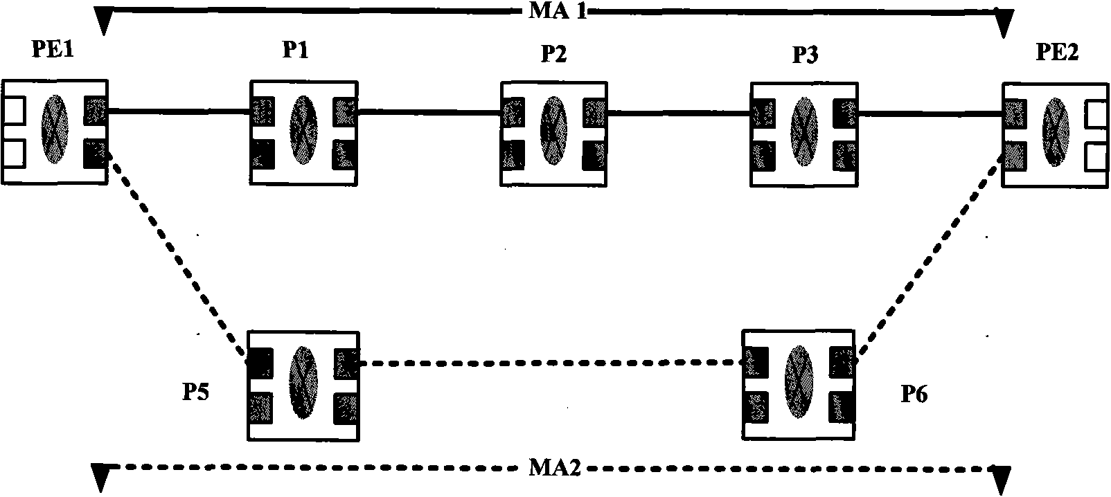 Ethernet ring network-based PBB-TE protection method