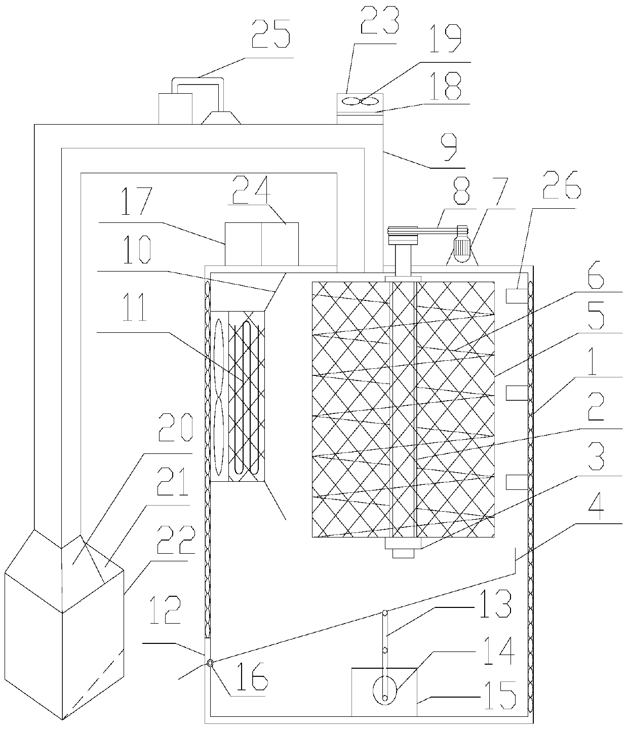 A fully automatic spiral capsule dryer