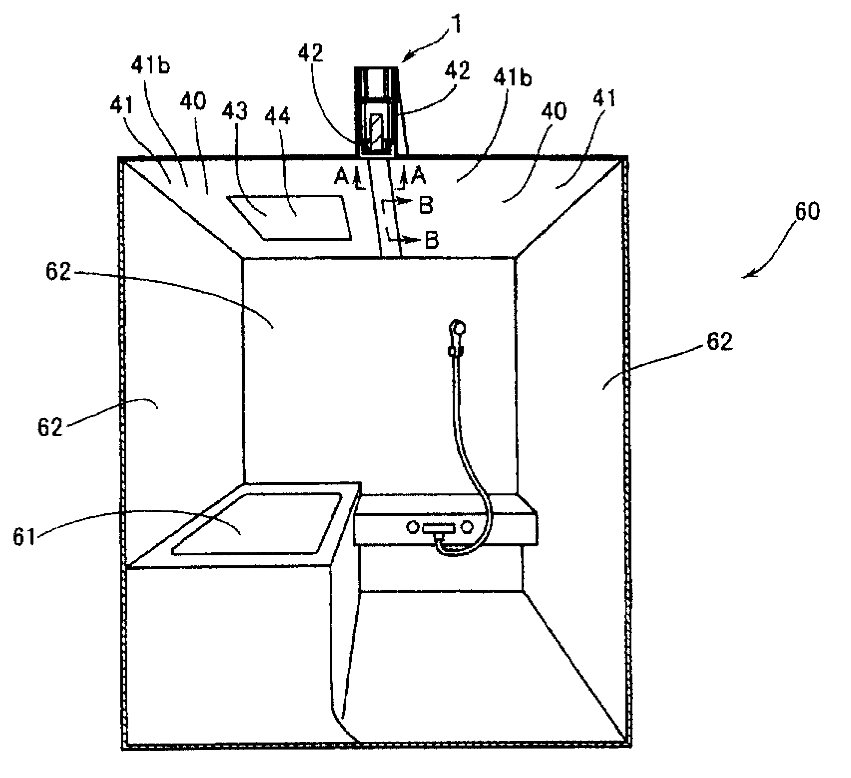 Attachment structure of lighting device