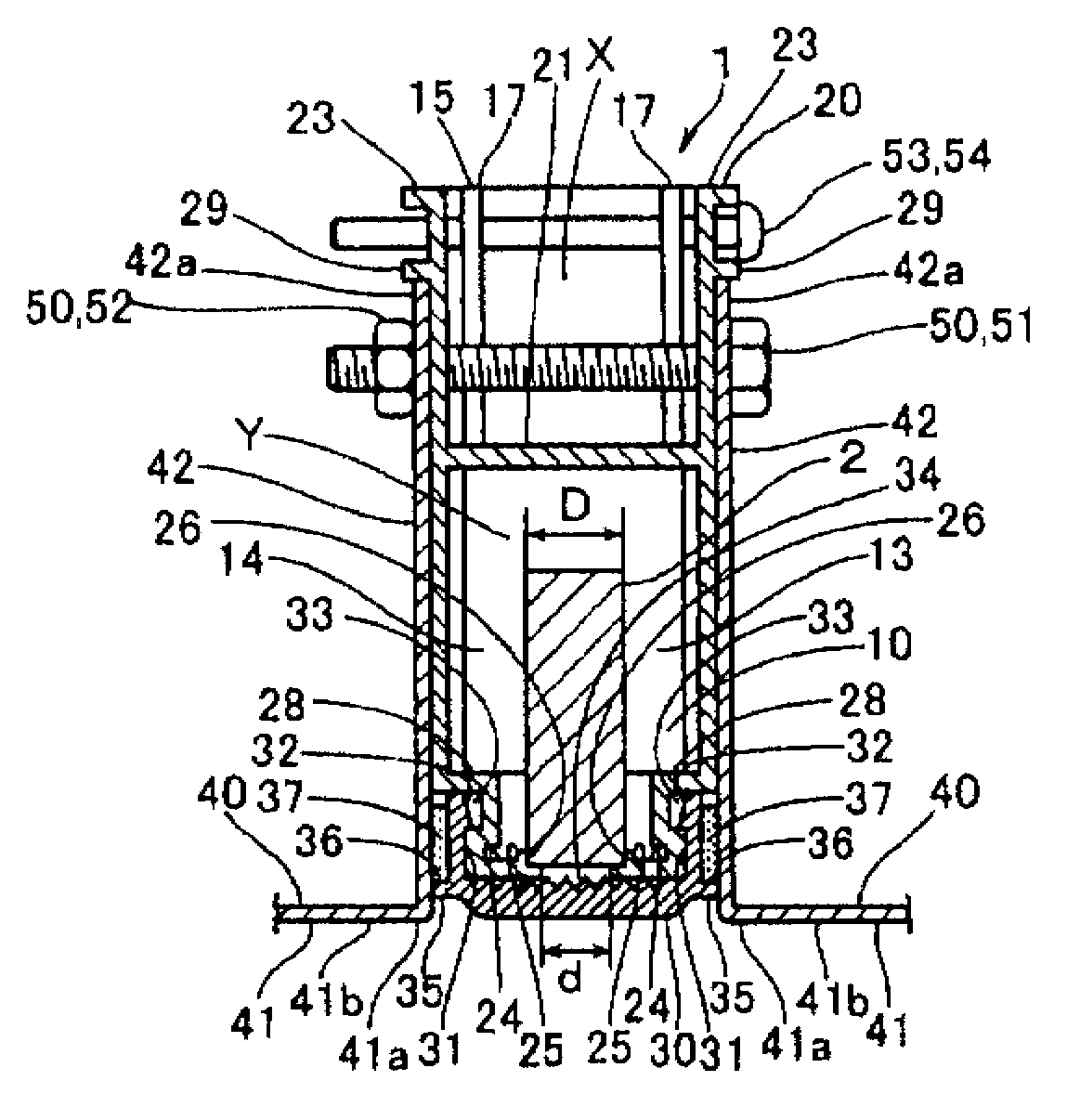 Attachment structure of lighting device