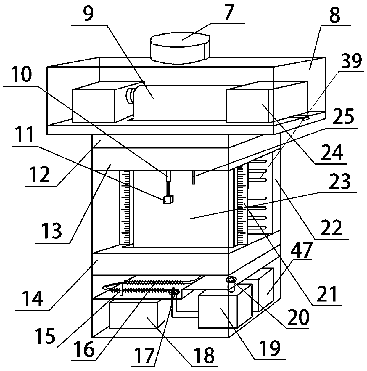 Vertical method fabric capillary effect evaluation device