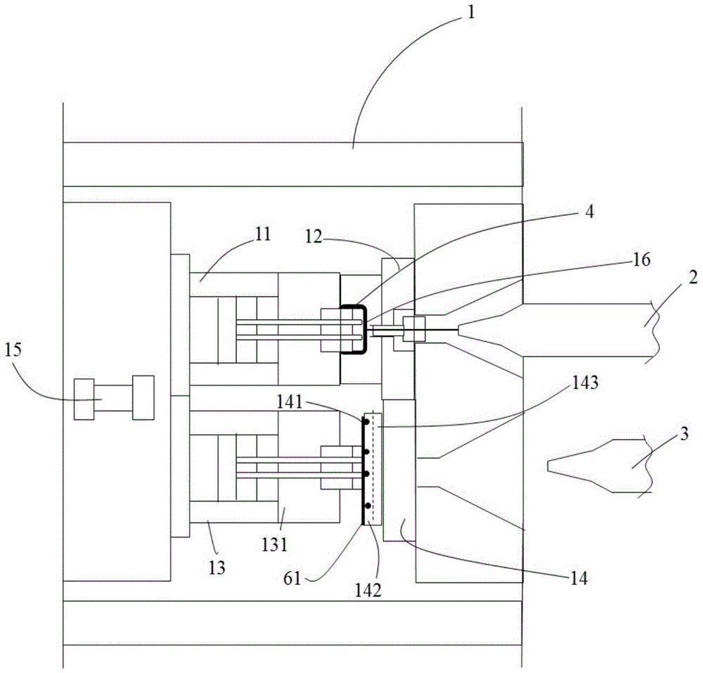 Injection moulding machine and surface decoration mould used by same