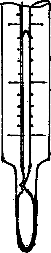 Production of non-mercury clinical thermometer and liquid alloy temperature carrier therefor