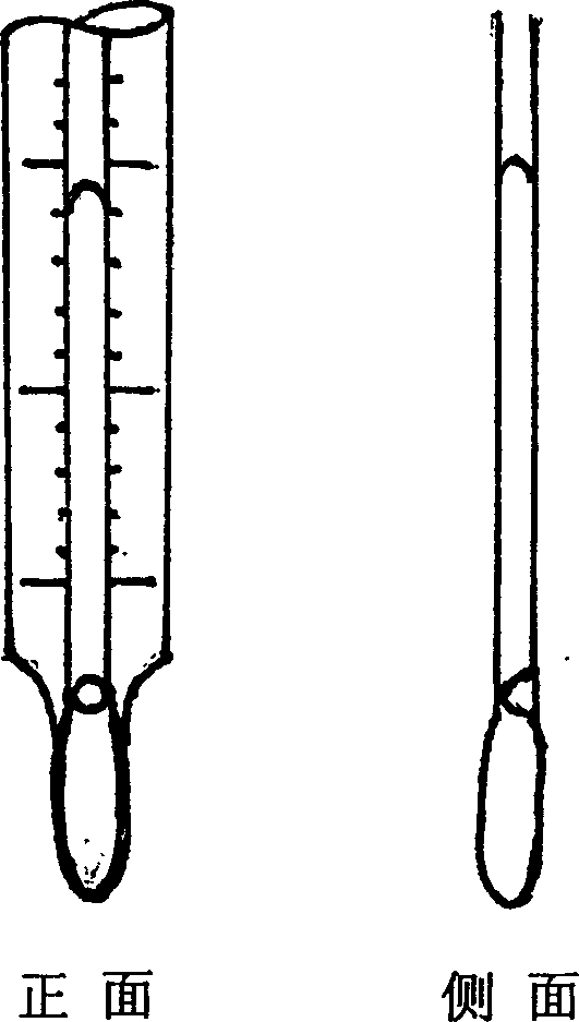 Production of non-mercury clinical thermometer and liquid alloy temperature carrier therefor