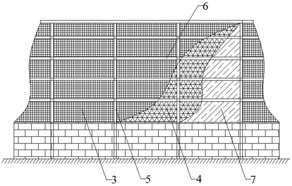 A kind of straw block solar greenhouse back wall