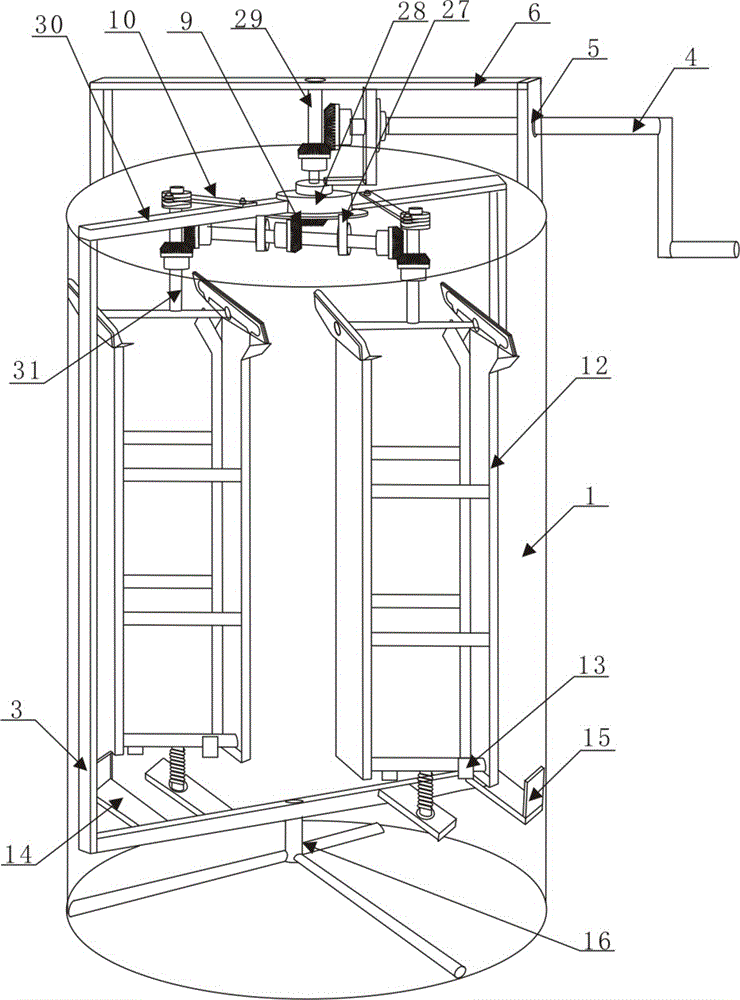 Automatic flipping honey extractor