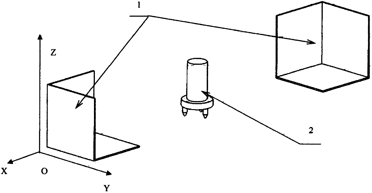 Calibration system for commercial vehicle vision measurement based on longitude and altitude spatial positioning principle