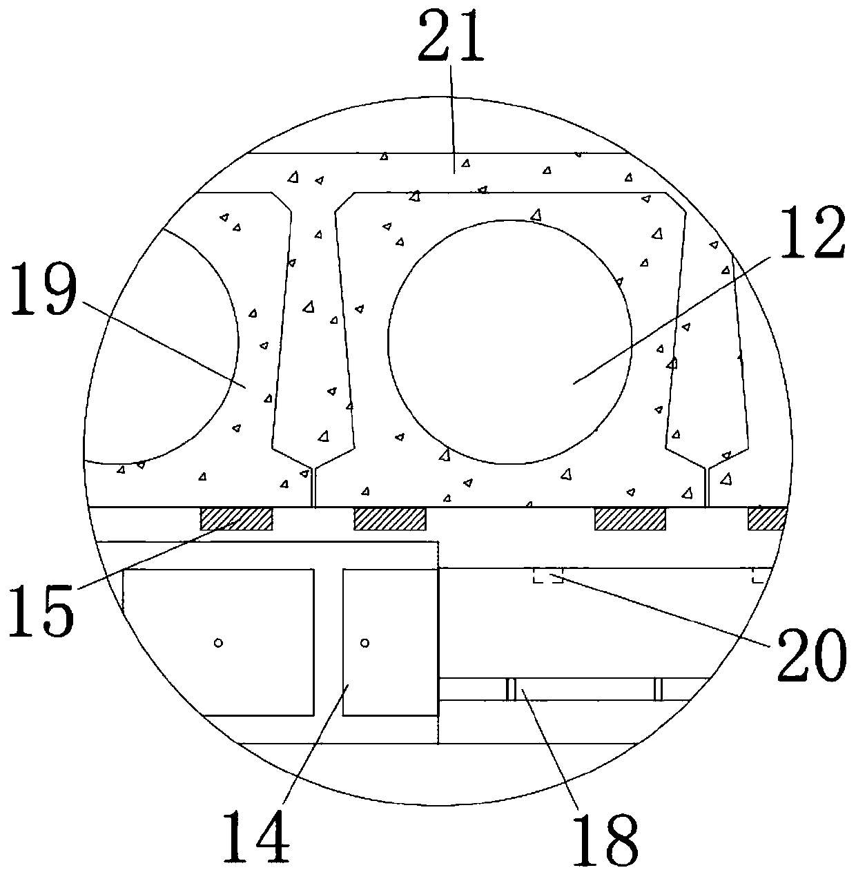 A concrete composite beam structure