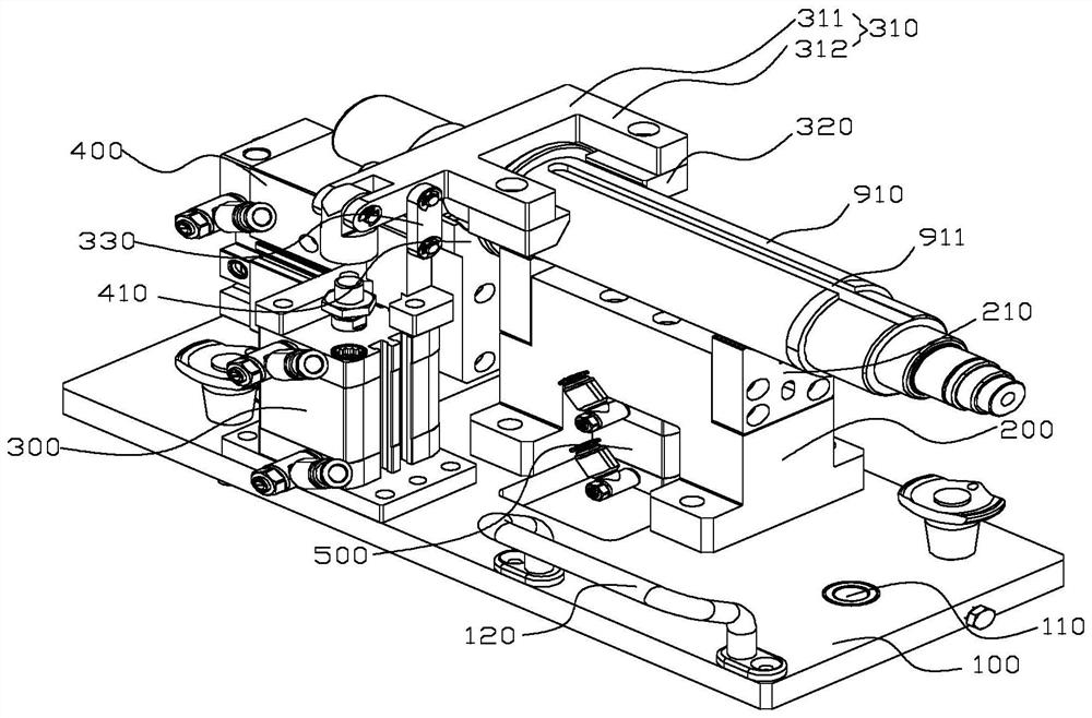 Composite flexible rotor positioning mechanism and assembling device