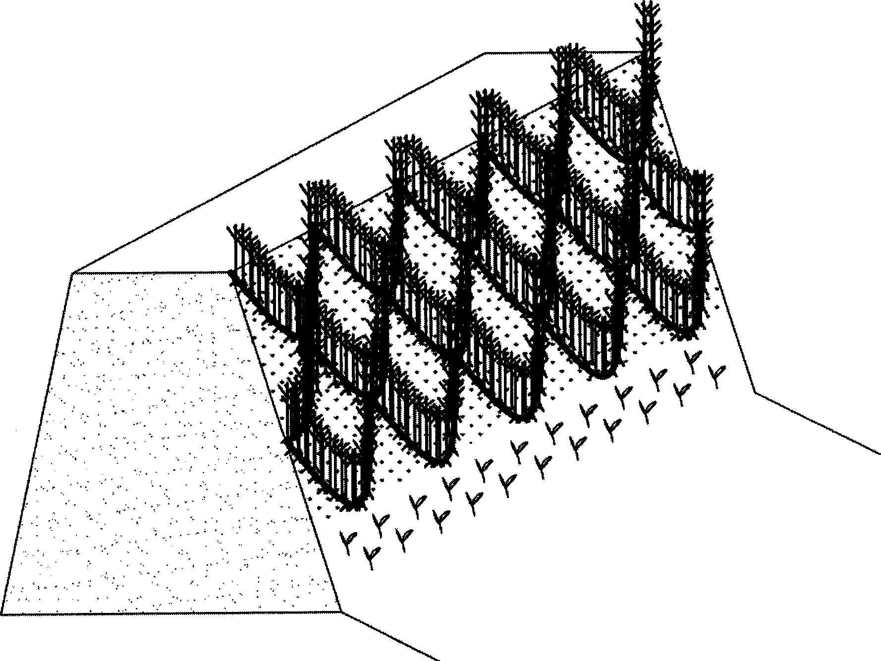 Method for protecting quasi ecological lake river bank inclined slope