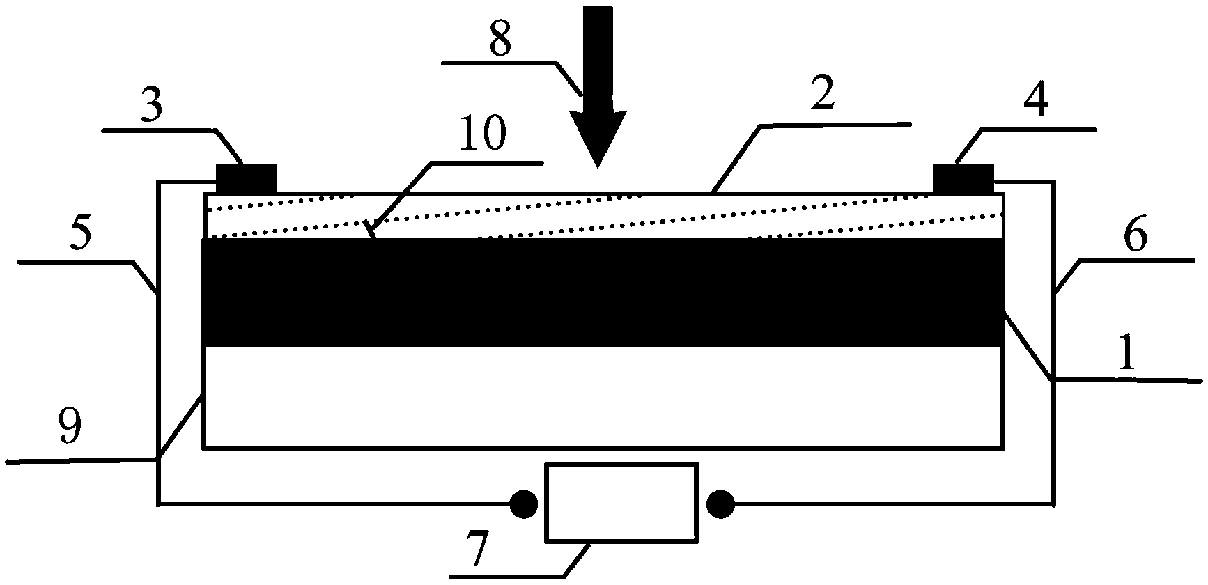 Obliquely-tangential gallium arsenide single crystal photo-thermal detector