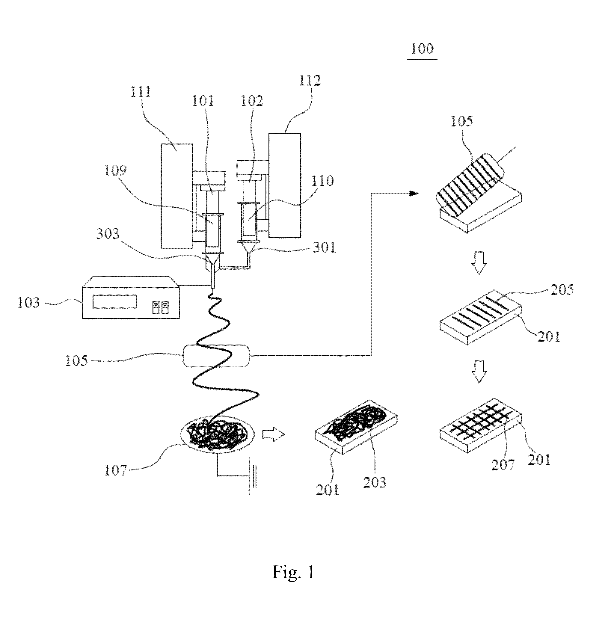 Nanofiber and photovoltaic device comprising patterned nanofiber