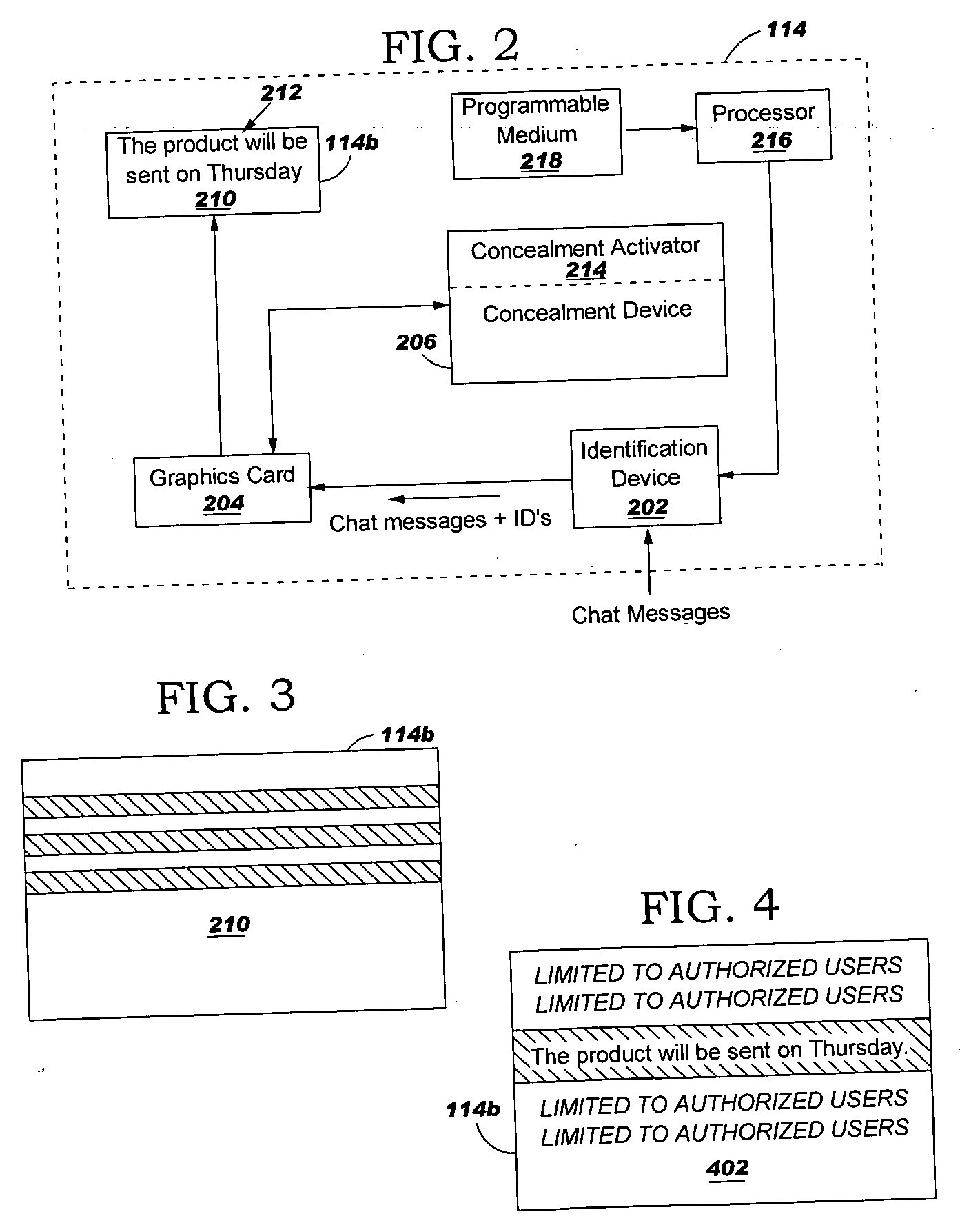 Apparatus and method for limiting access to instant messaging content on a display screen