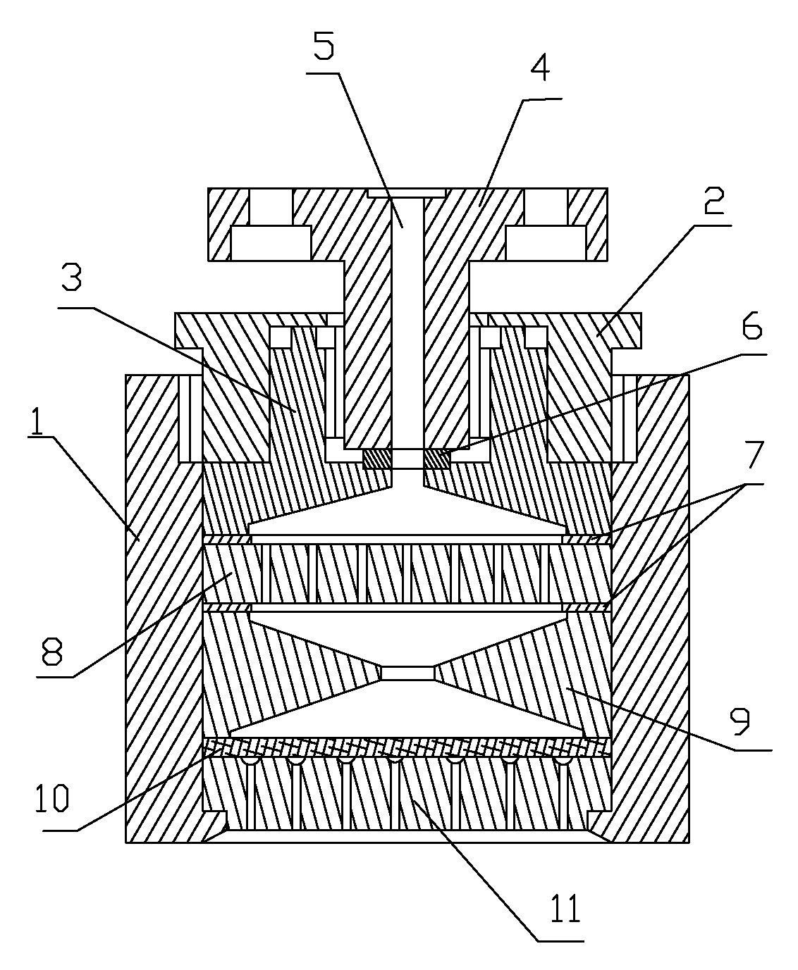 Spinning pack for phenolic resin fiber spinning machine