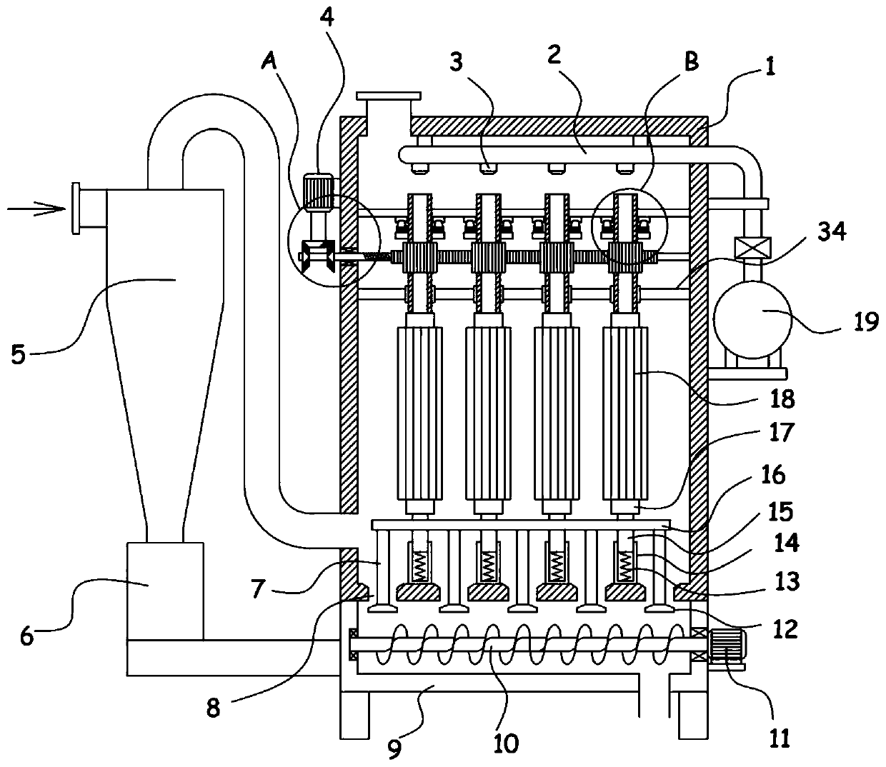 Multi-item combined industrial dust removal equipment