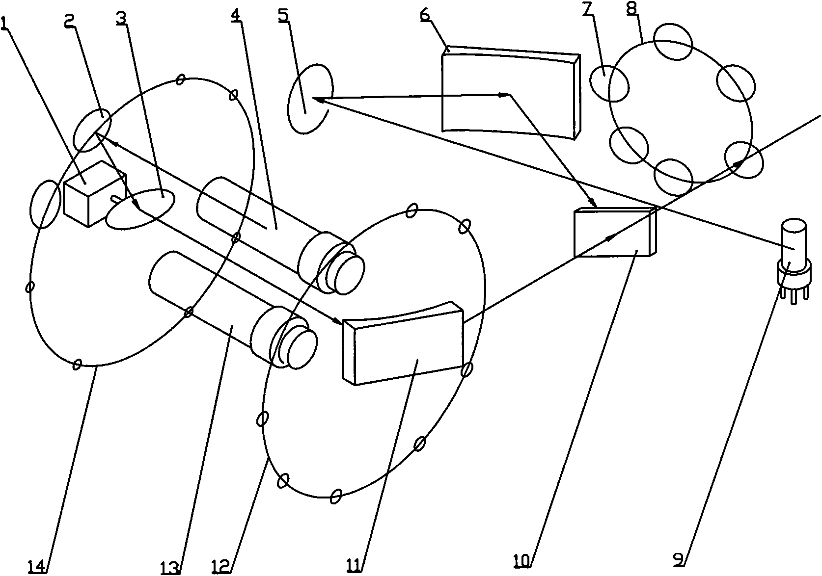 Fixed type combined light source of spectrograph