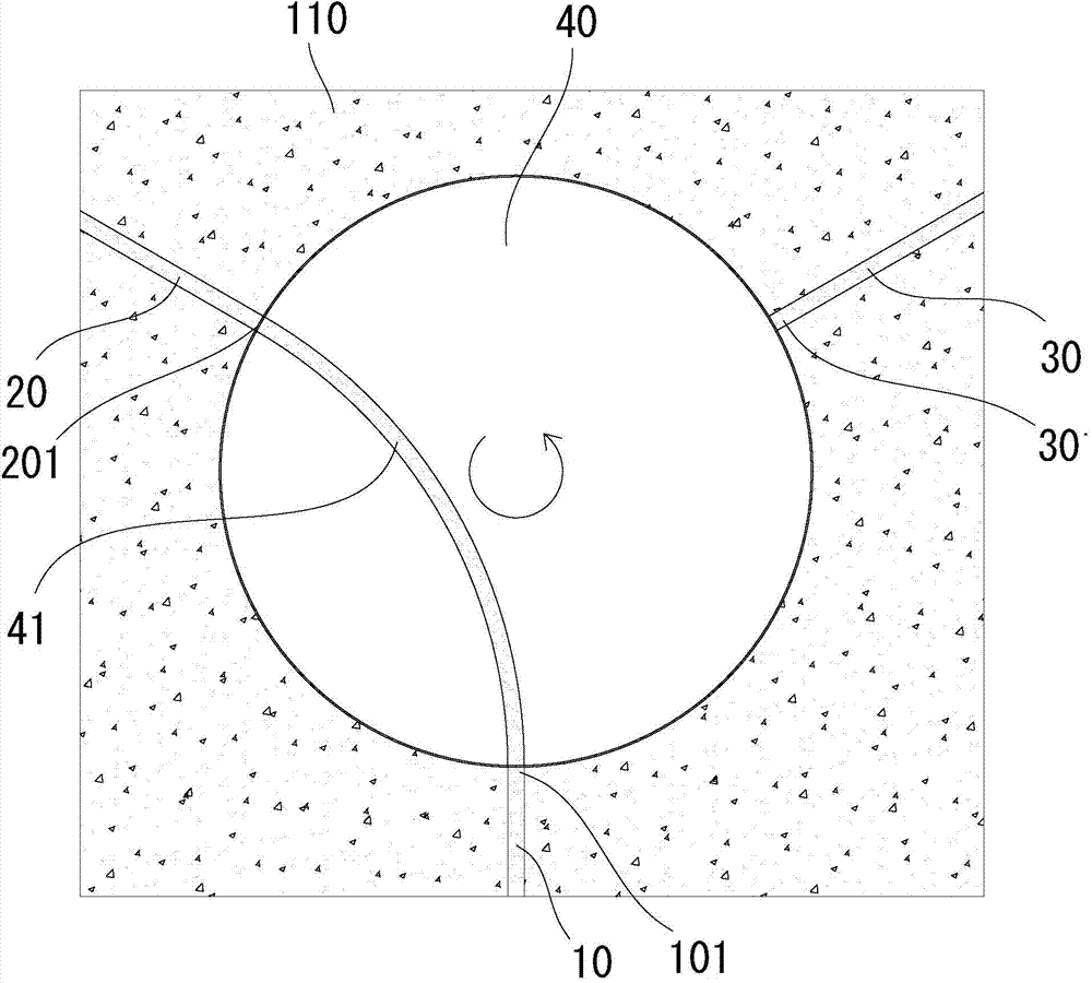 Rotary rail reversing device and rail with reversing device