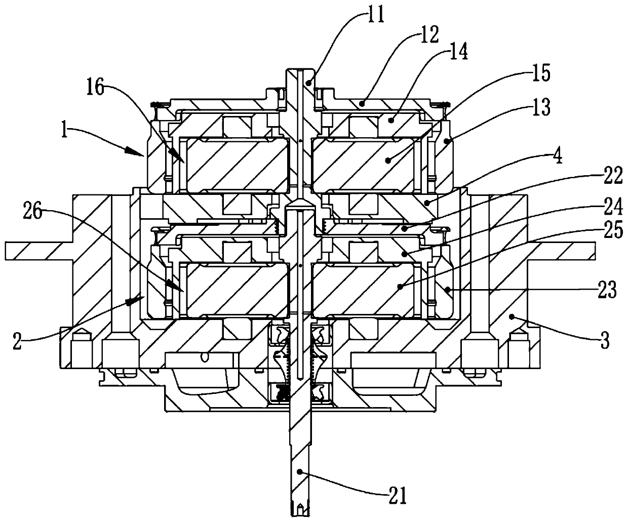 High-efficiency and low-loss multistage acceleration mechanism