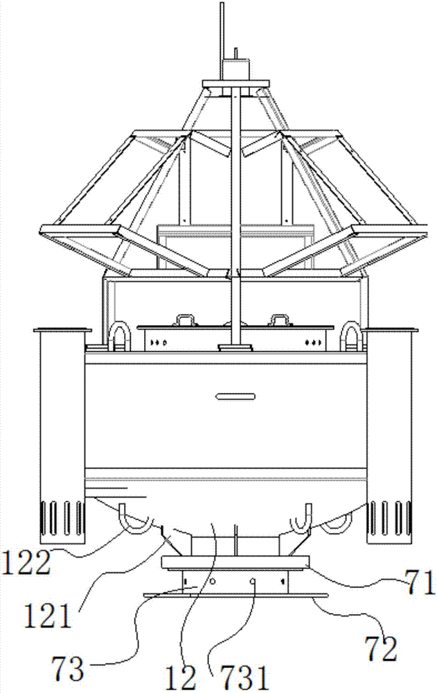 Water quality online detection buoy station of high-drop limit water level river