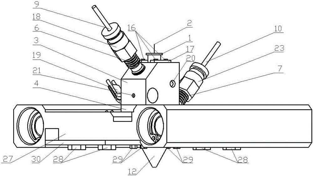 Multi-stage wire feeding printing head for 3D printing of continuous fiber reinforced composite materials