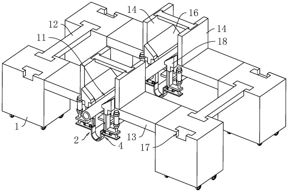 Highway communication pipeline cluster pipe laying structure and construction method