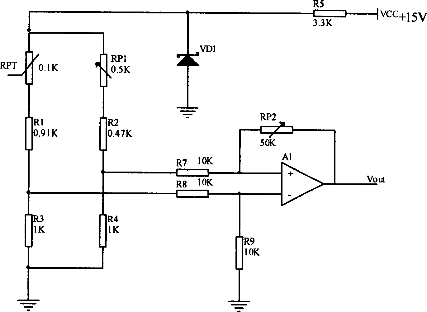 Combined temperature sensor