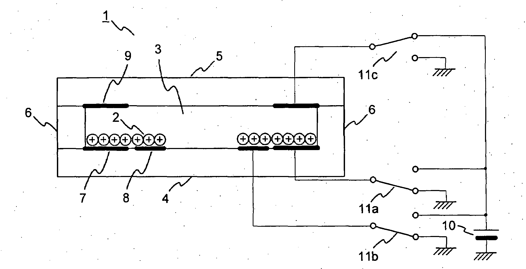 Variable iris using charged opaque particles