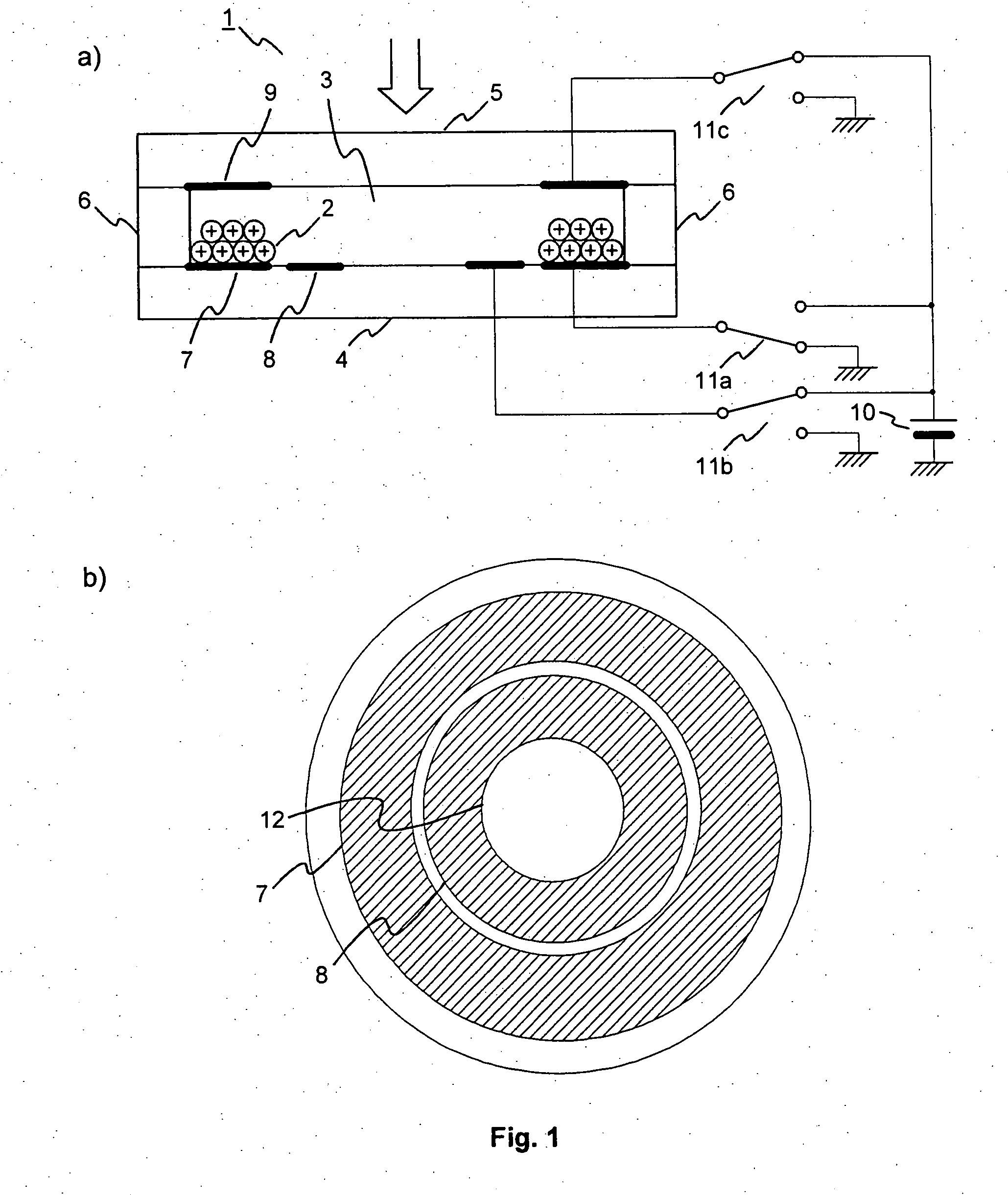 Variable iris using charged opaque particles