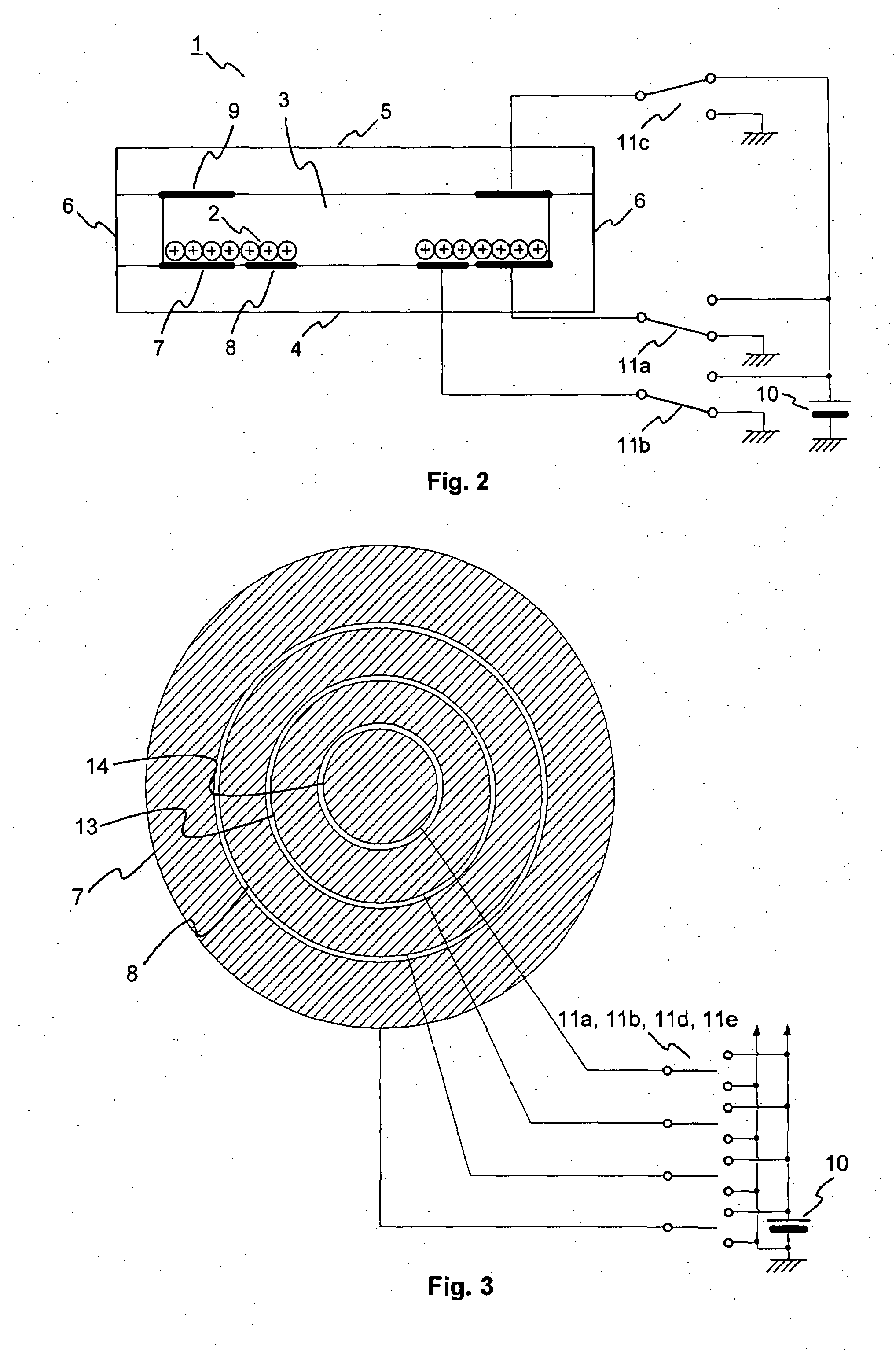 Variable iris using charged opaque particles