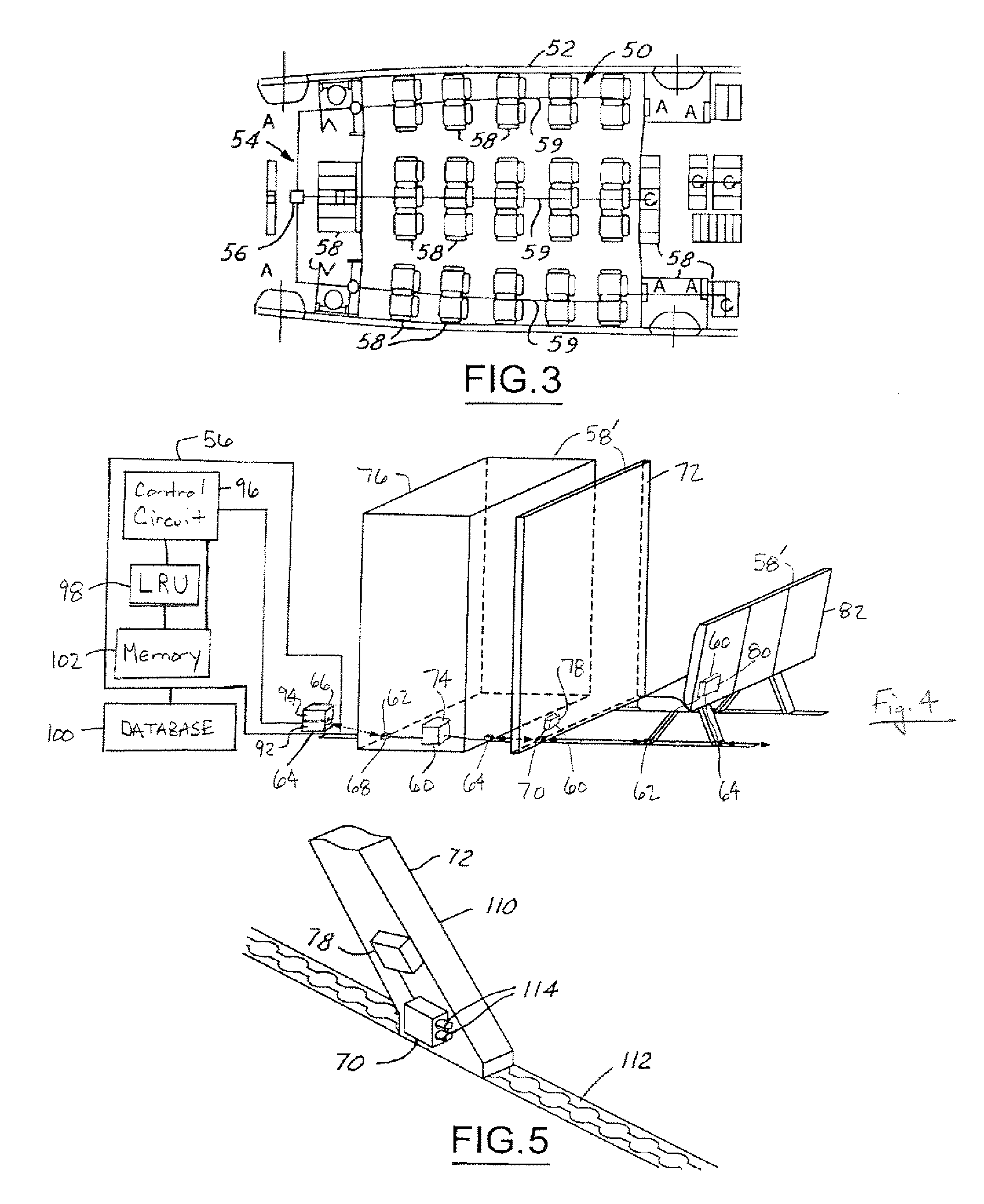 Aircraft interior configuration detection system