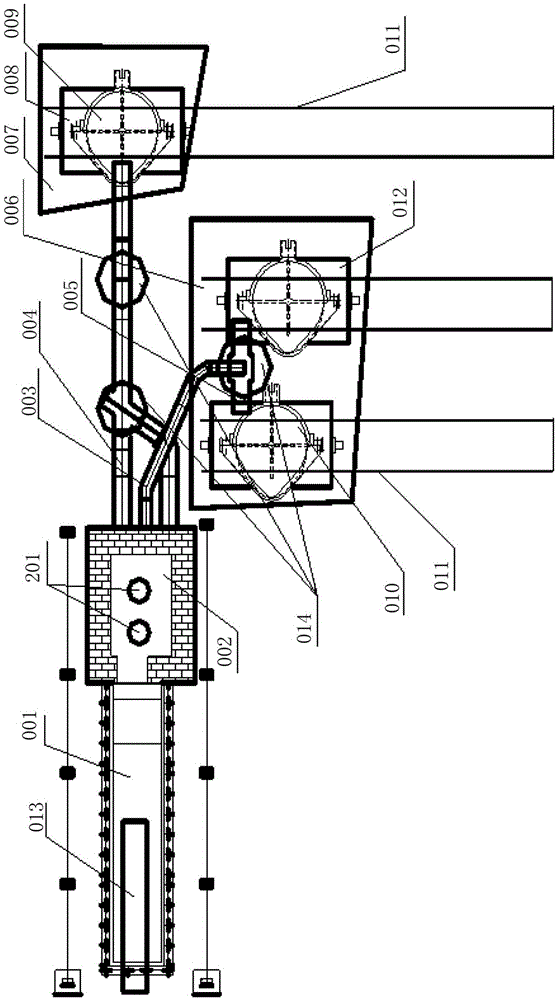 A copper smelting device with high oxygen-enriched double-side blowing molten pool and its operation method