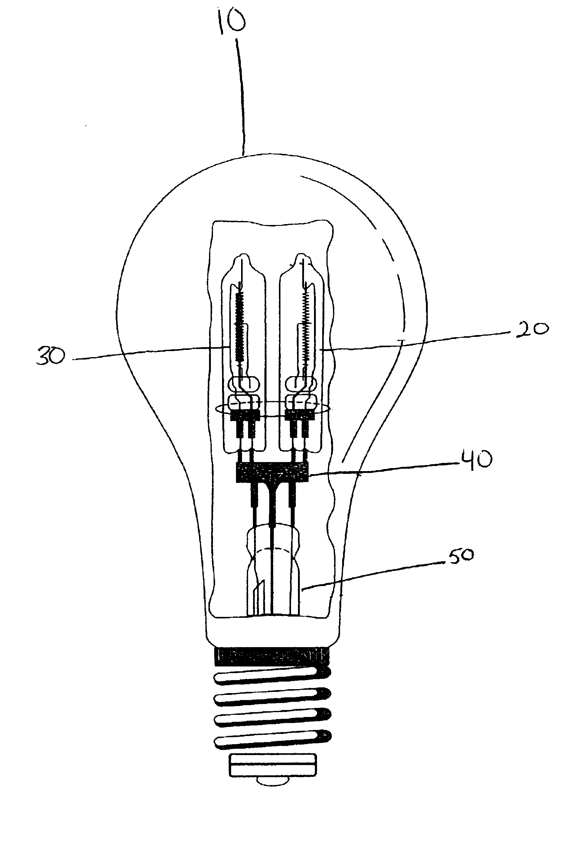 Halogen 3-way light bulb