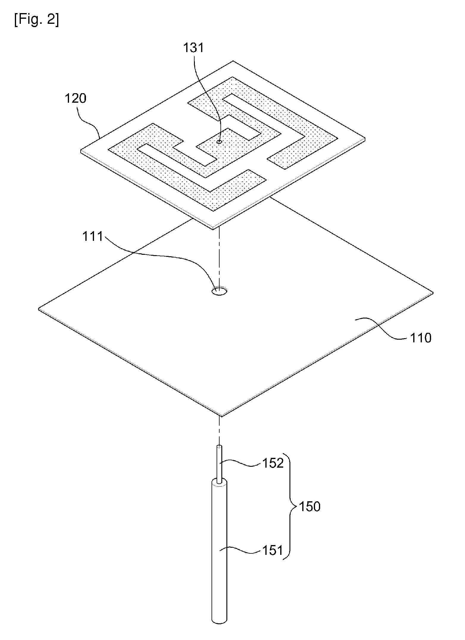 Microstrip antenna comprised of two slots