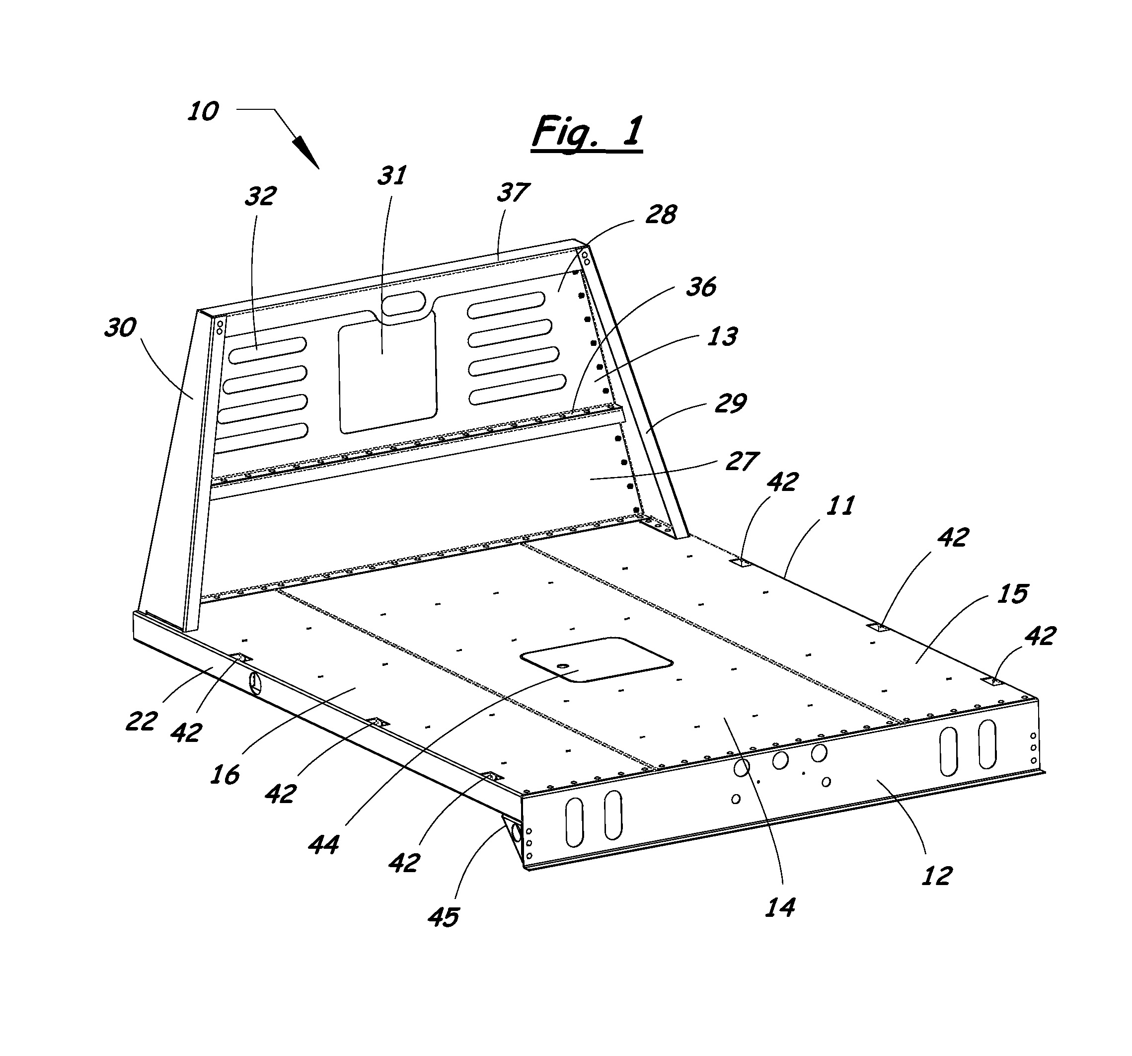 Modular utility truck bed