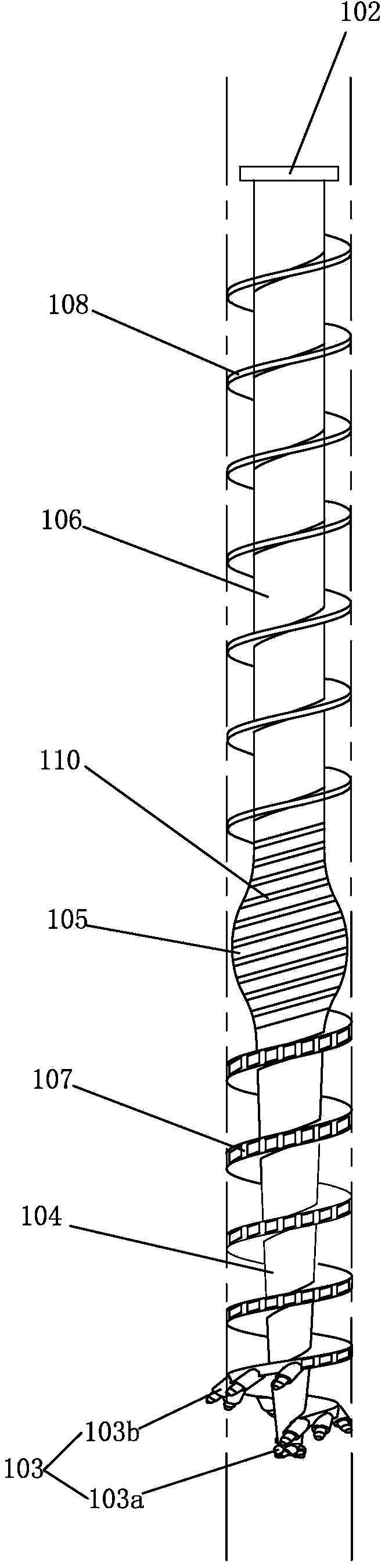 One-way spiral half soil compaction drill bit and one-way spiral half soil compaction pile construction technology