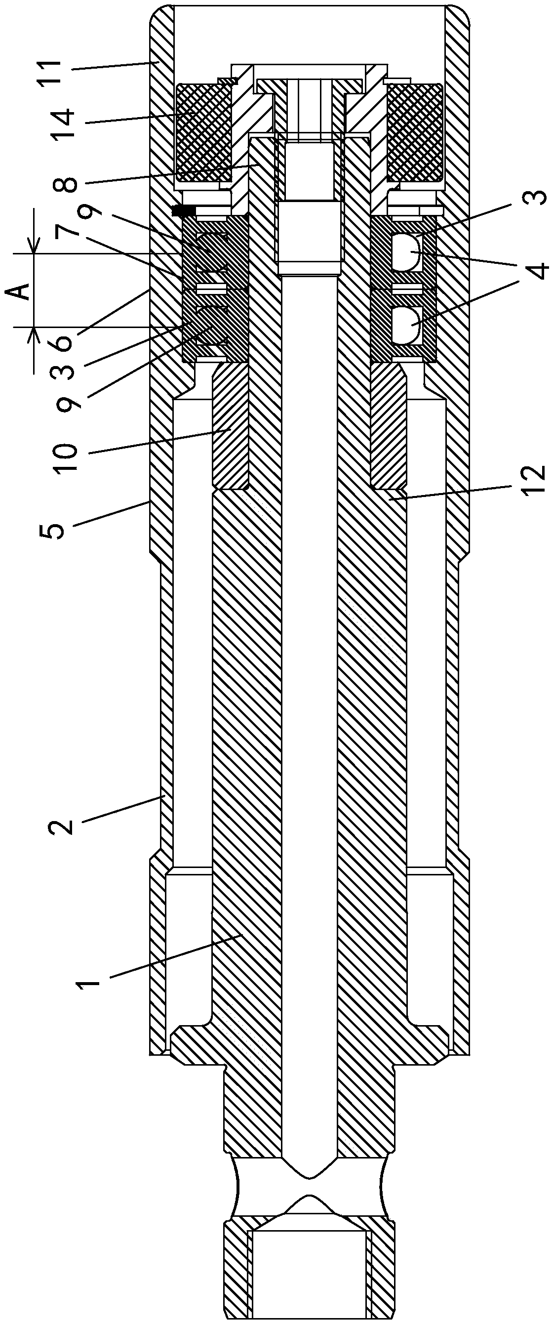 Core rod structure for floating supporting of metal hollow body