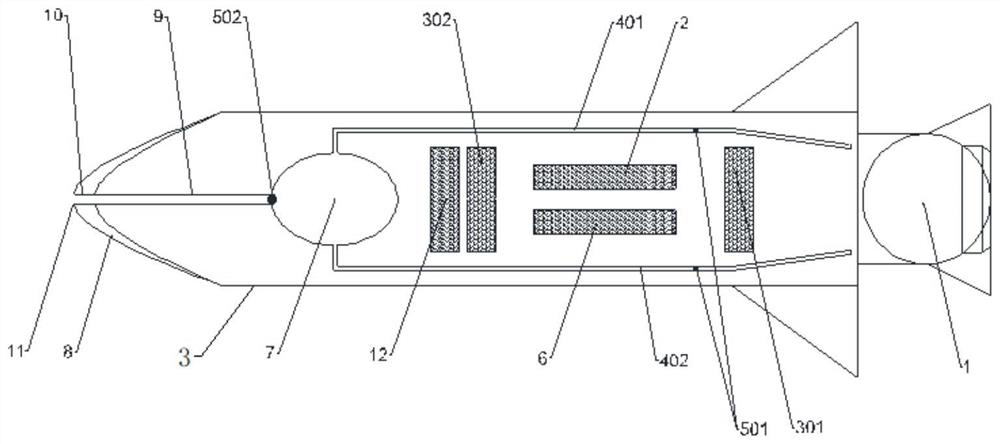 Anti-submarine missile based on dive buffer device and control method