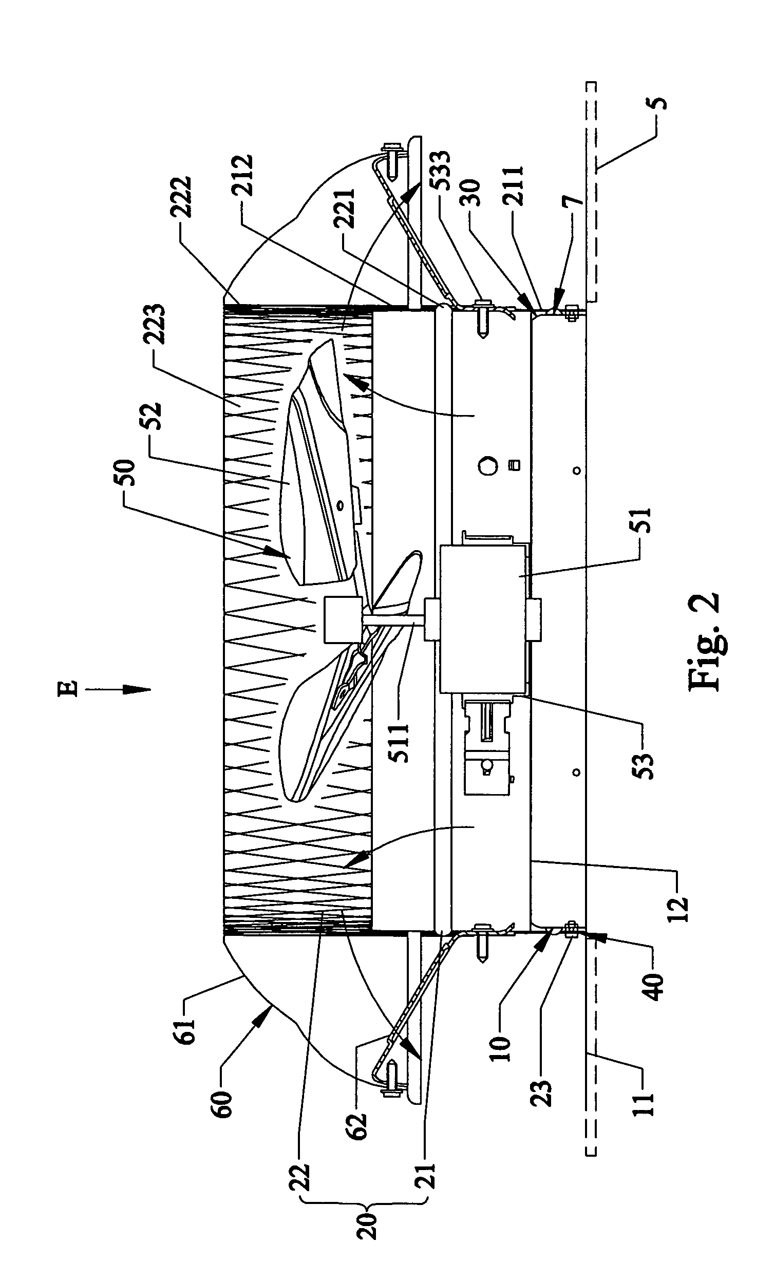 Air exhausting apparatus with draining passage