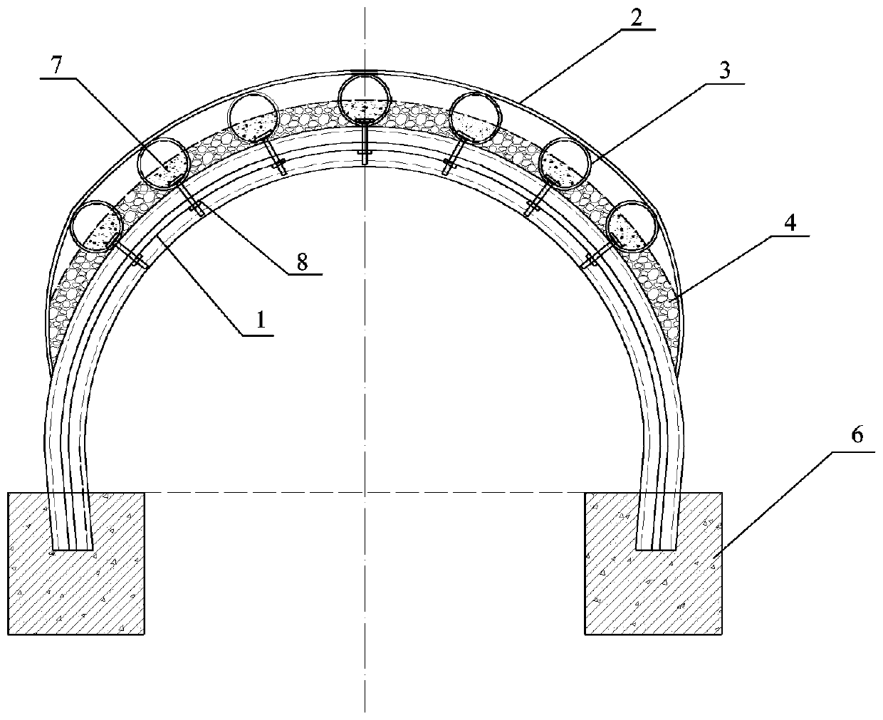 Self-unloading steel corrugated plate arch culvert