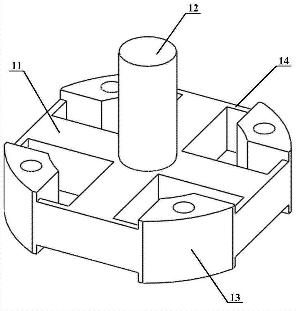 Double crossed beam combination type finger joint six-dimensional force sensor