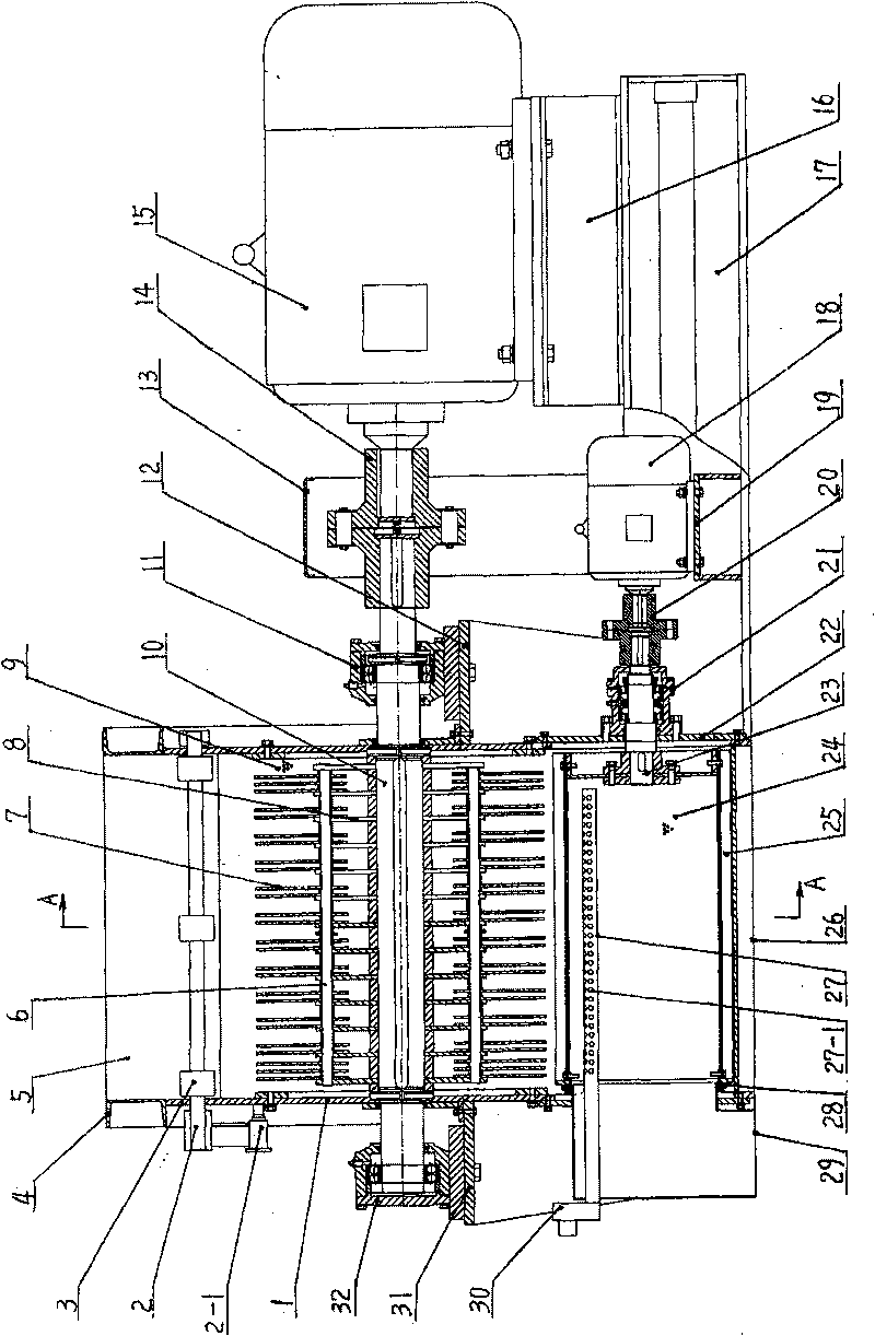 Hammer leaf type drum sieve pulverizing machine