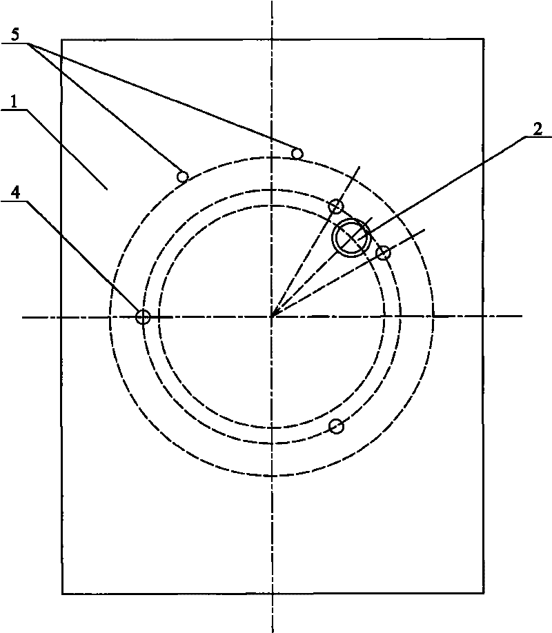 Bottom die used for boring and milling cone face of fixed bead hole