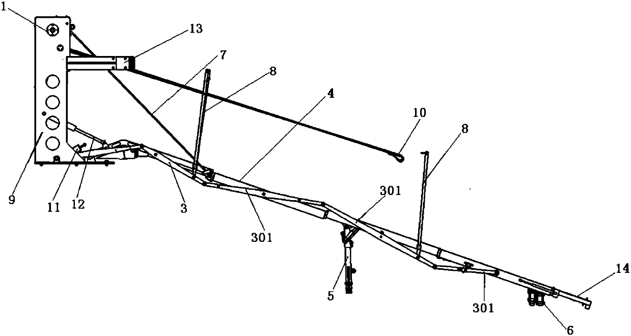 Emergency escape and evacuation ramp device for urban rail transit vehicles