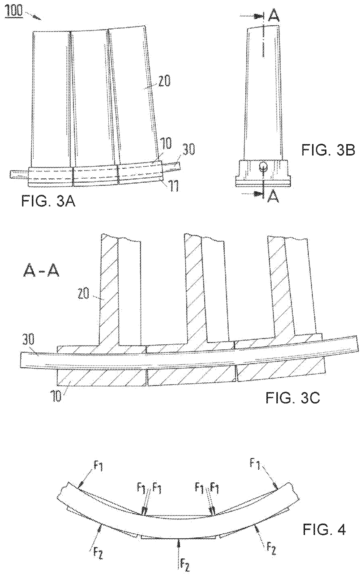 Assembly of vane units