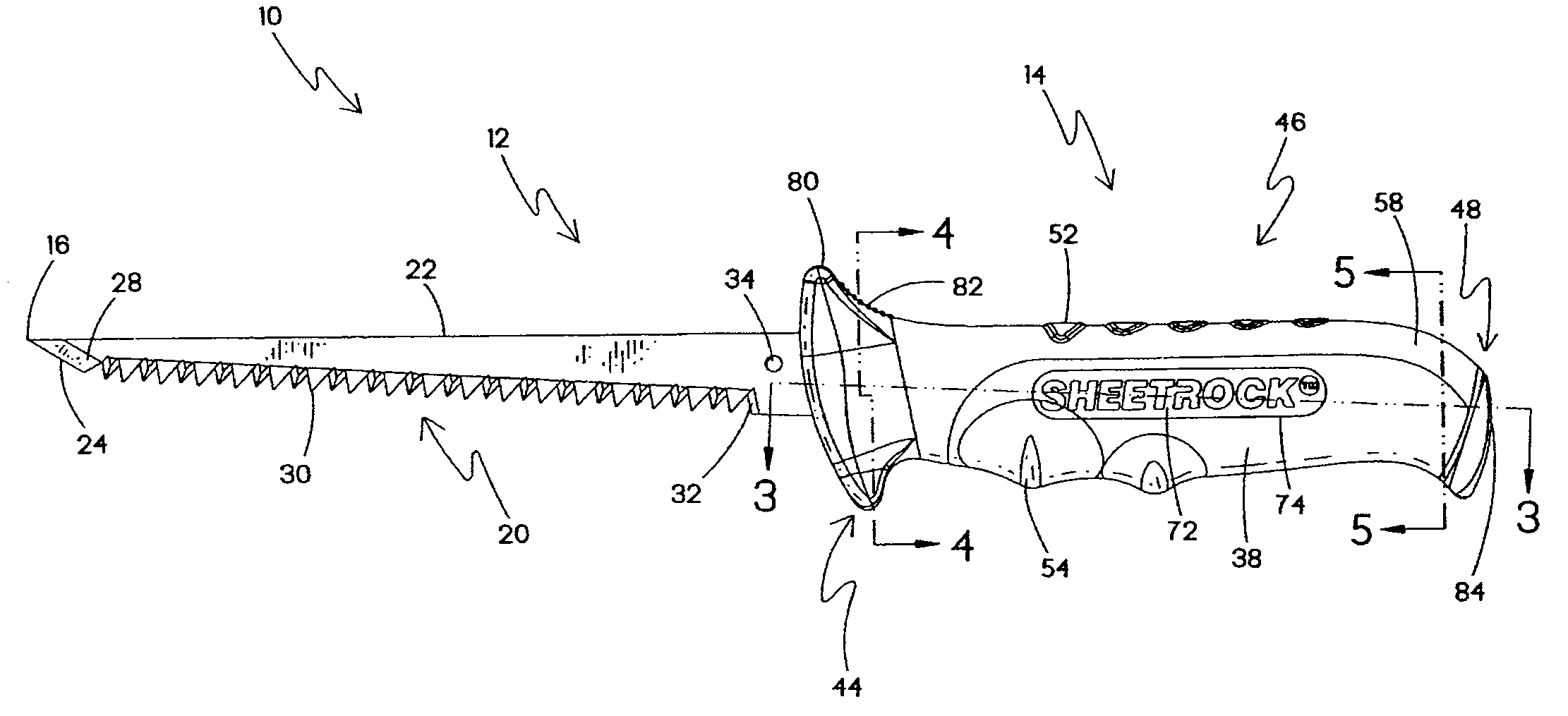 Jab saw with accessible internal fastening location