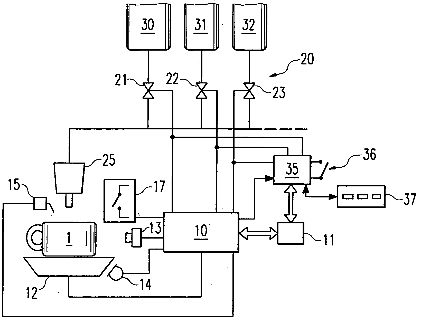 Dispensing device for drinks