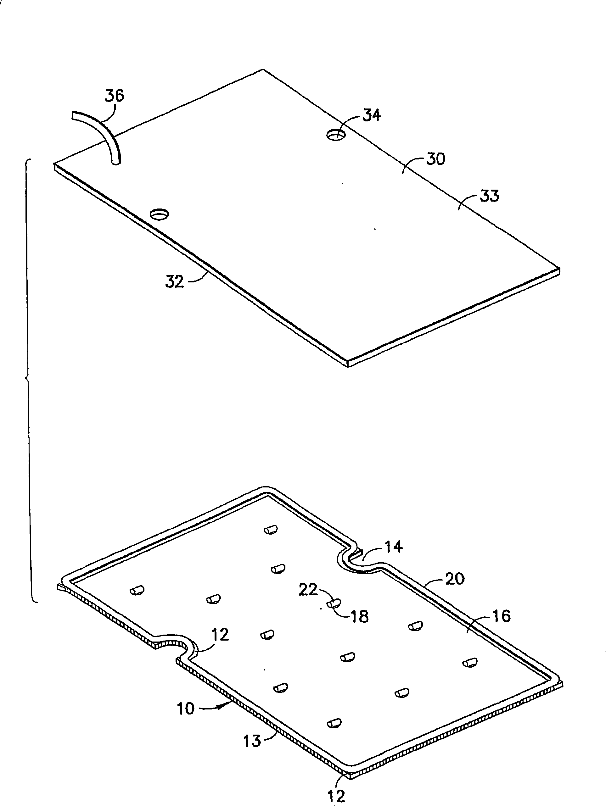 Fluid-containing cooling plate for an electronic component