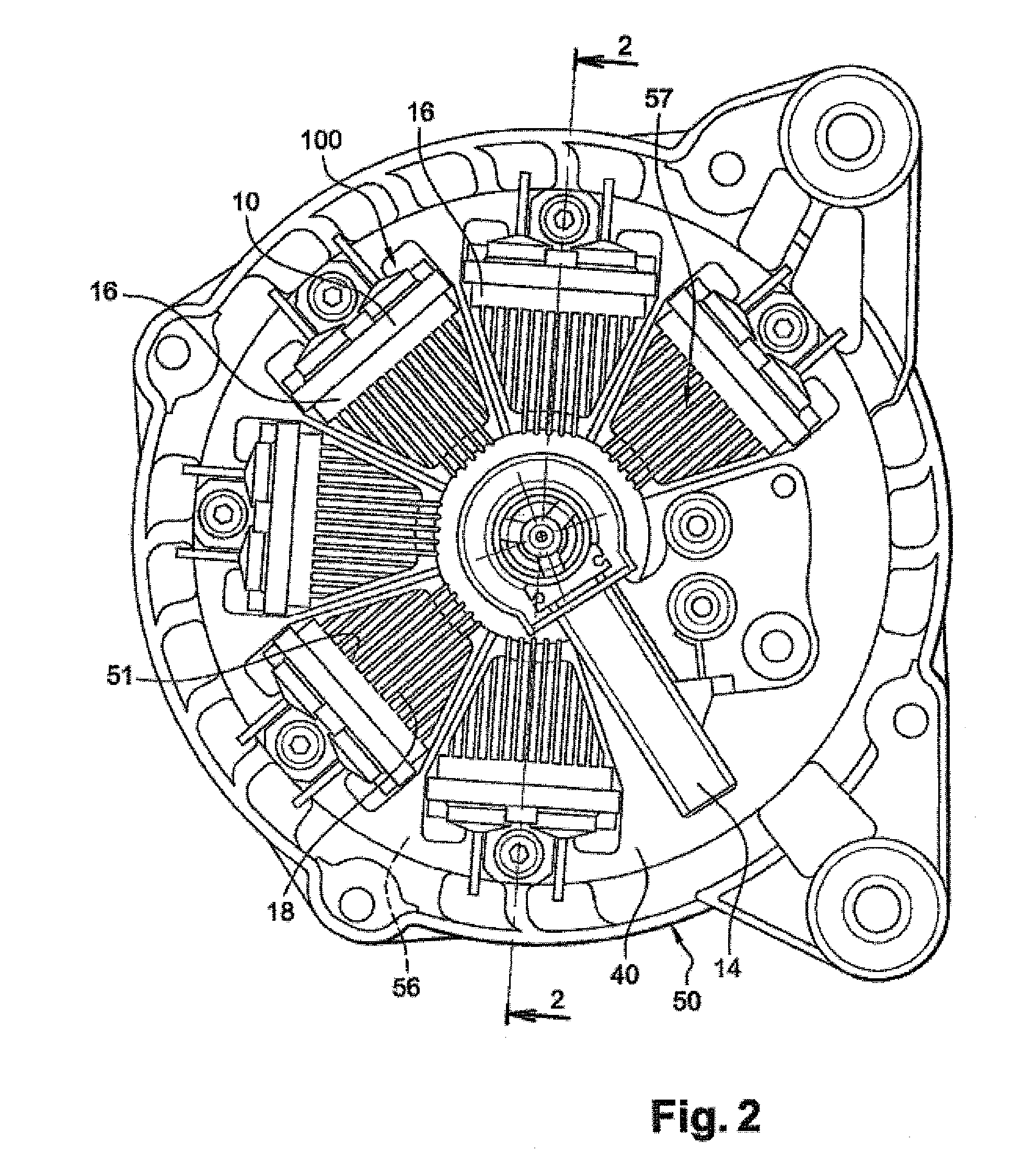 Device for rectifying the current of an electric rotary machine and rotary electric machine including such device